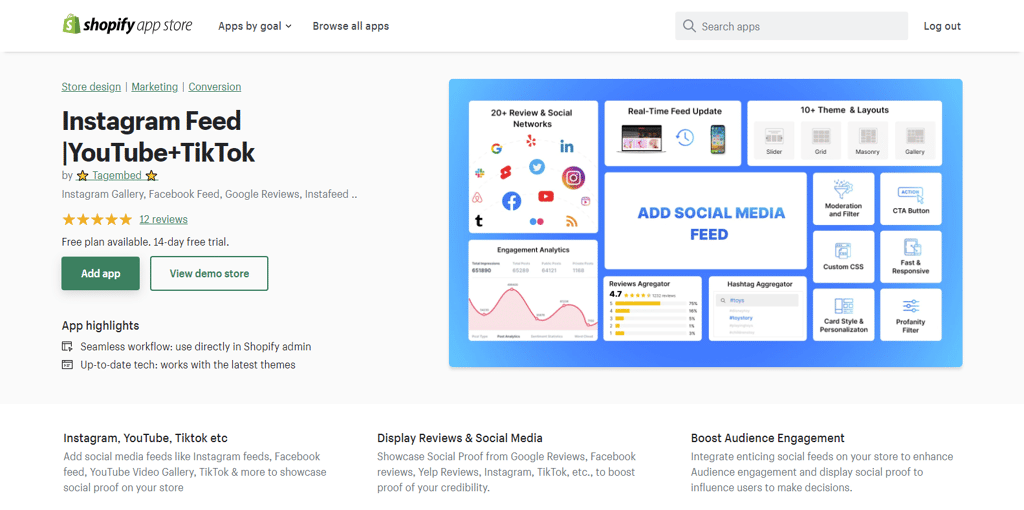 How To Add Social Media Feed to Shopify Website? Tagembed
