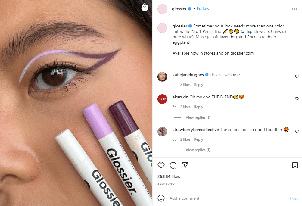 Shoppable Content - Glossier